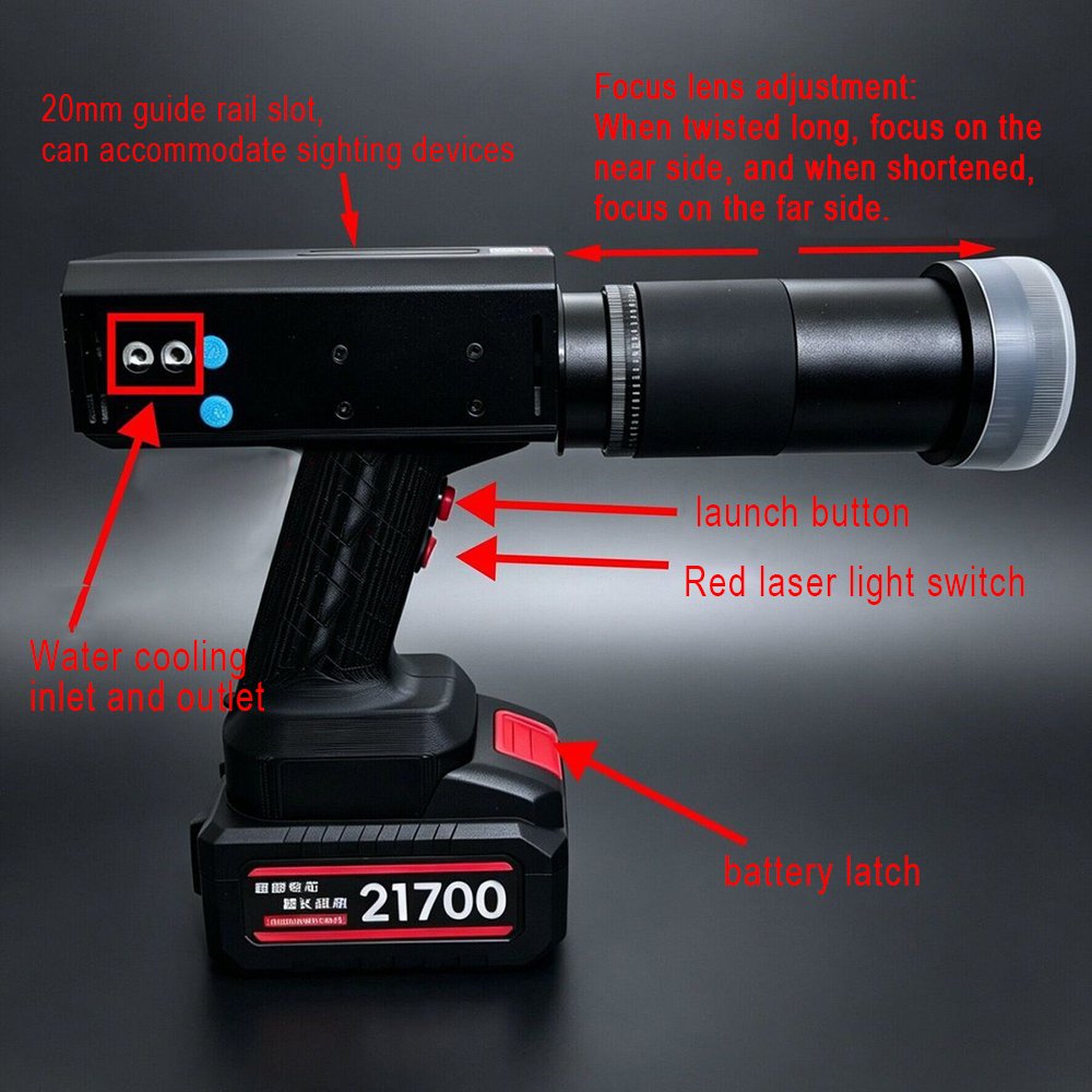 500w ir laser 900 1100nm laser obstacle removal instrument handheld pump source laser ignition 70 100 meters