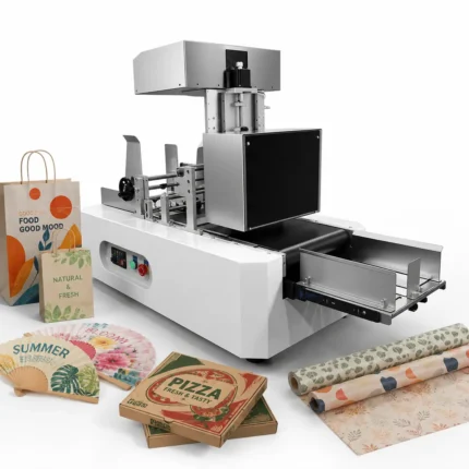 One Pass Digital Inkjet Printer with Wate Ink for Logo Printing on Paper Bag Paper Boxes Pizza Boxes Bags